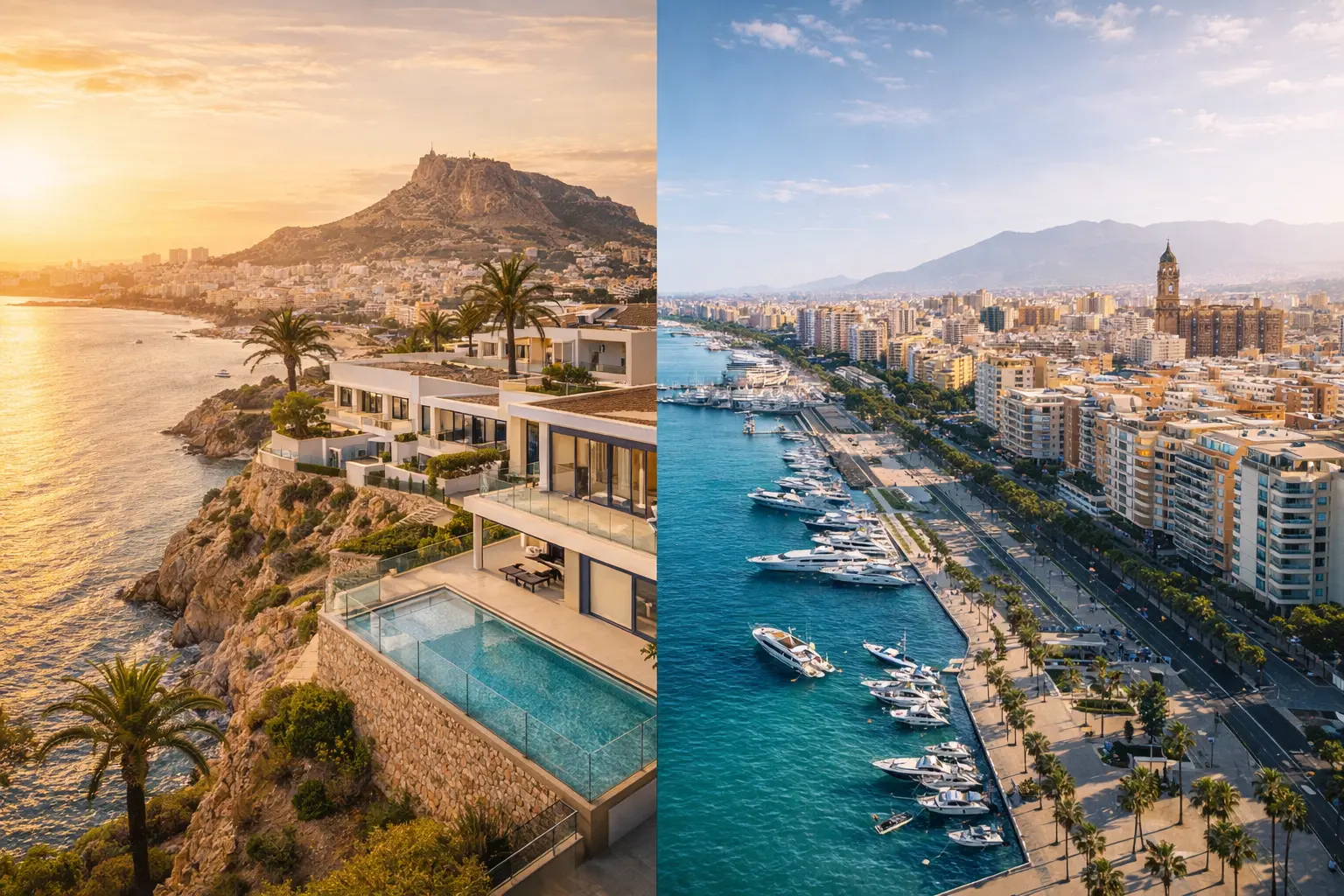 Alicante vs Malaga property comparison Spain real estate